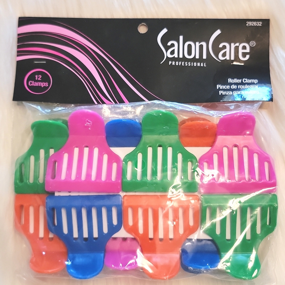 🌴 Salon Care Roller Clamps, Set Of 12 Assorted Colors